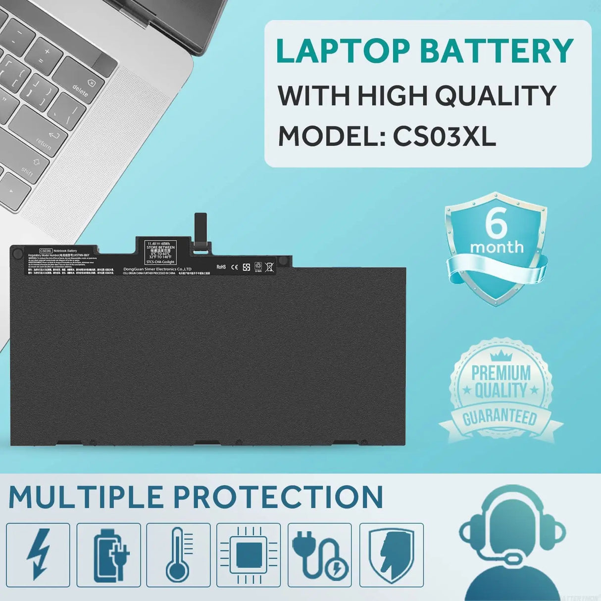 CS03XL Battery for HP Elitebook 840 848 850 745 755 G3 G4 ZBook 15u G3 G4 Series Laptop fits HSTNN-UB6S 800231-141 800513-001