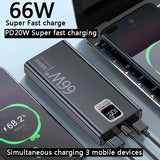 66W Portable Charging Power Bank Mobile Phone External Battery PD QC 3.0 Charger Poverbank for iPhone Huawei 30000mAh Power bank