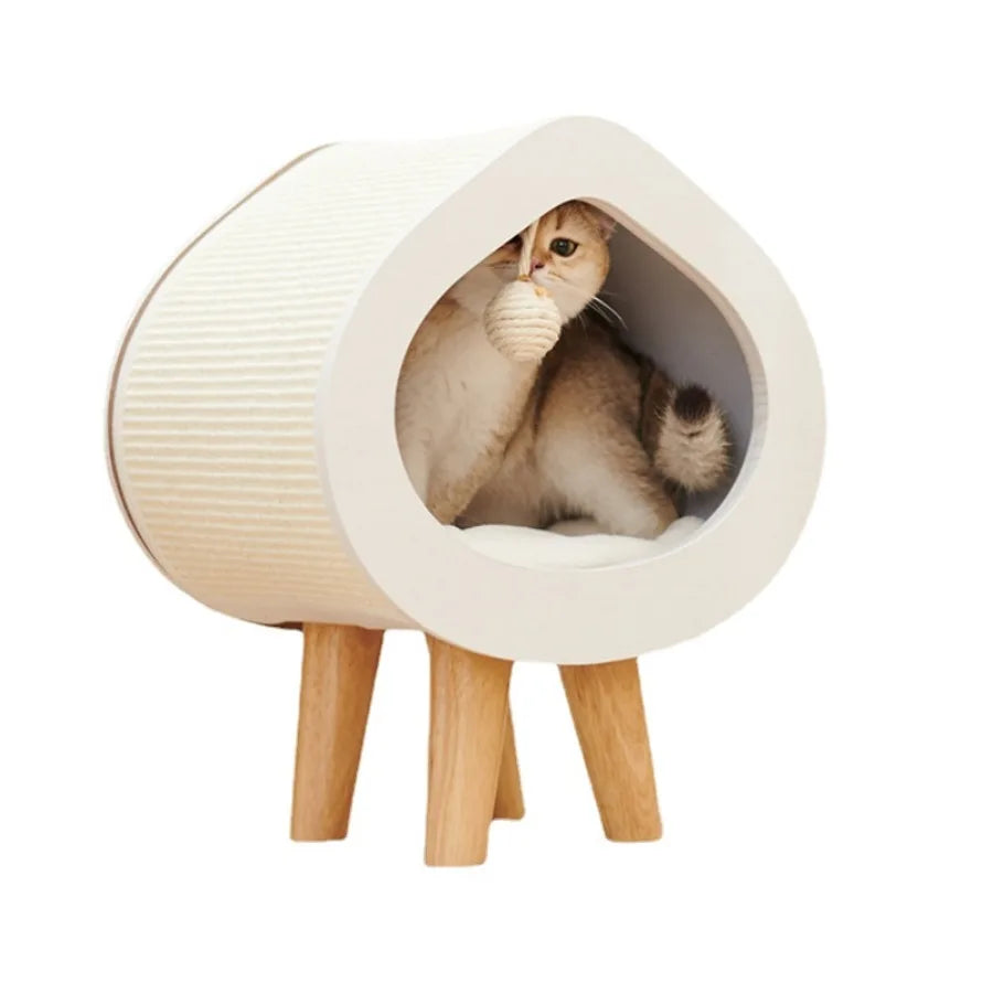 Wood Indoor Sleeping Habitats Cat Bed Kittens Washable Warm Cats Nest Beds Furniture Light Weight Cama Para Perros Pet Supplies