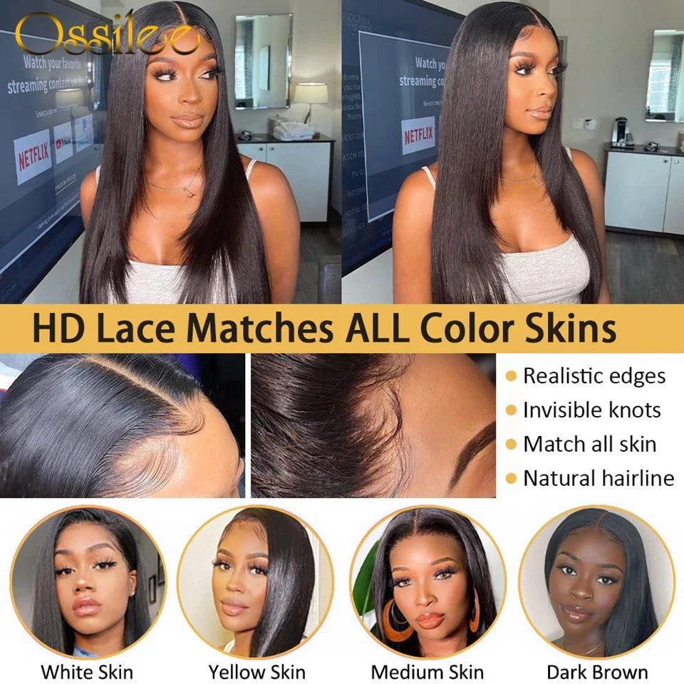 Glueless Wig Human Hair Ready to Wear 5x5 HD Lace Closure Wig 13x4 Lace Front Wig Human Hair Straight 360 Full Lace Wig