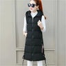 2023 New Autumn Winter Women Long Parkas Vest Warm Hooded Down Coat Parka Ladies Sleeveless Waistcoat Jacket Outwear