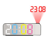 180° Arm Digital Projection Alarm Clock Night Mode Power-off Memory Table Clock 12H/24H Bedroom Electronic LED Clock