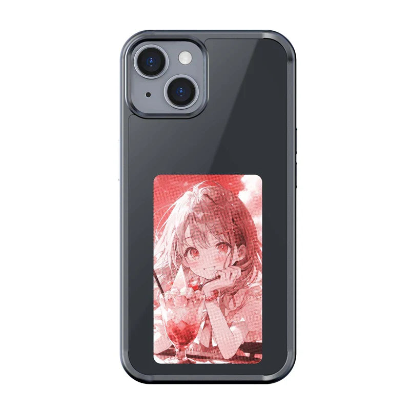 Smart NFC Phone Case For 13 14 15 Pro Max E ink Screen Phone Cover Family Couples Photos Memorable Fundas Anime Characters Cases