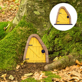 Garden Wooden Fairy Figurine Door Miniature DIY Window Door Elf Art Sculpture Yard Tree Decor Outdoor Fairy Door Craft New