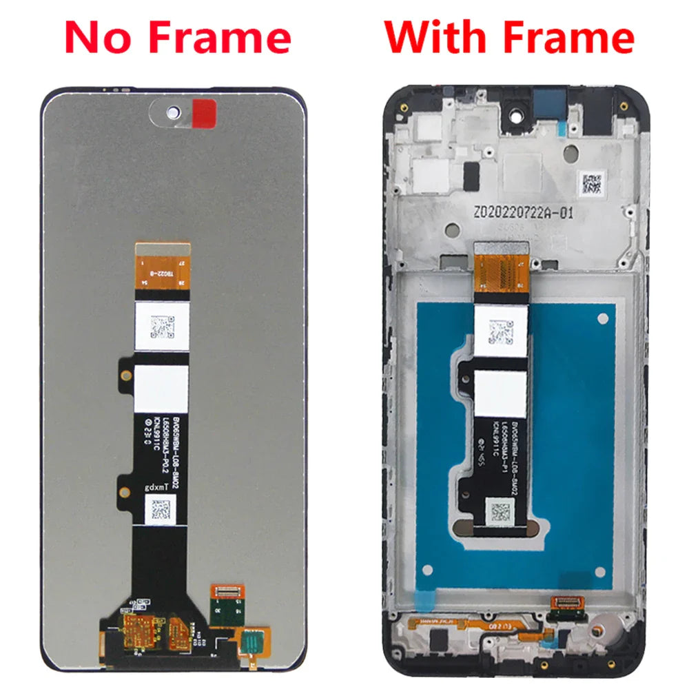 Screen With Frame For Motorola Moto E32 LCD Display Touch Screen Panel Digitizer Assembly 6.5" For Moto E32 Screen Replacement