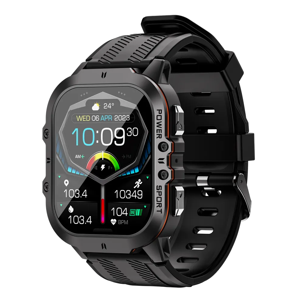 New C26 Smart Watch 100+ Sports Modes Bluetooth Call Smartwatch 1.96" AMOLED Display 1ATM Waterproof Outdoor Military Wristwatch