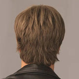 SuQ Men's Short Wig Synthetic Hair Smooth Natural Pixie Cut ToupeeMale Hair Fleeciness Realistic Natural Brown Wigs