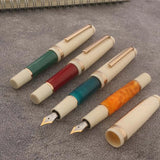 Brand JinHao 82 Mini Fountain Pen Acrylic Plastic Ink Pen Spin Golden EF F M Nib Stationery Office School Supplies Writing Gift