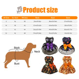 Halloween Dog Dress Halloween Costume Festival Puppy Dress Skirt Pumpkin Head Printed Pet Cosplay Party Apparel for Yorkie