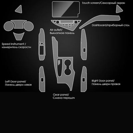 TPU for Toyota Camry 2018-2022 Transparent Protective Film Car Interior Stickers Central Control Door Air Gear Navigation Panel