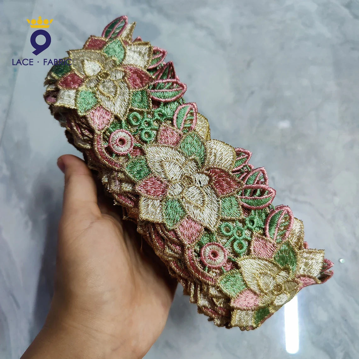 10 Yards Wholesale Price!! African Laces Ribbon DIY Accessories Applique Pink And Green Wedding Lace Trim Laces Material