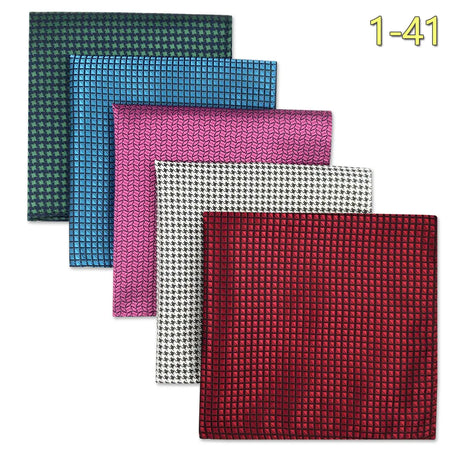 5 Pieces Assorted Mens Pocket Square Silk Handkerchief Set Colorful Large Accessories Gift Party