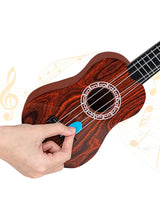 Toy Ukulele Classical Guitar Musical Instrument, Kids Play Early Educational Learning, Adjustable Atrings with Paddles 2 Colors