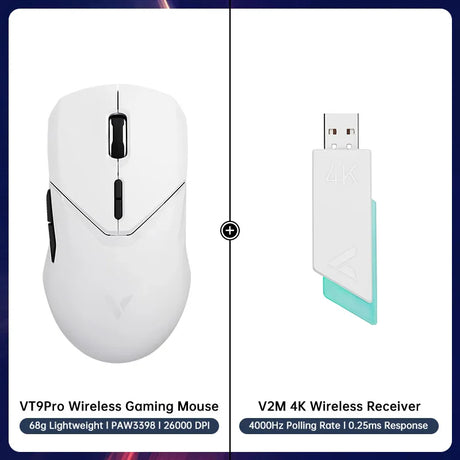 Rapoo VT9PRO Wireless Gaming Mouse Esports Grade 68g Ultra-Light 26000DPI 8 Buttons Optical PAW3398 Computer Mouse For Laptop PC