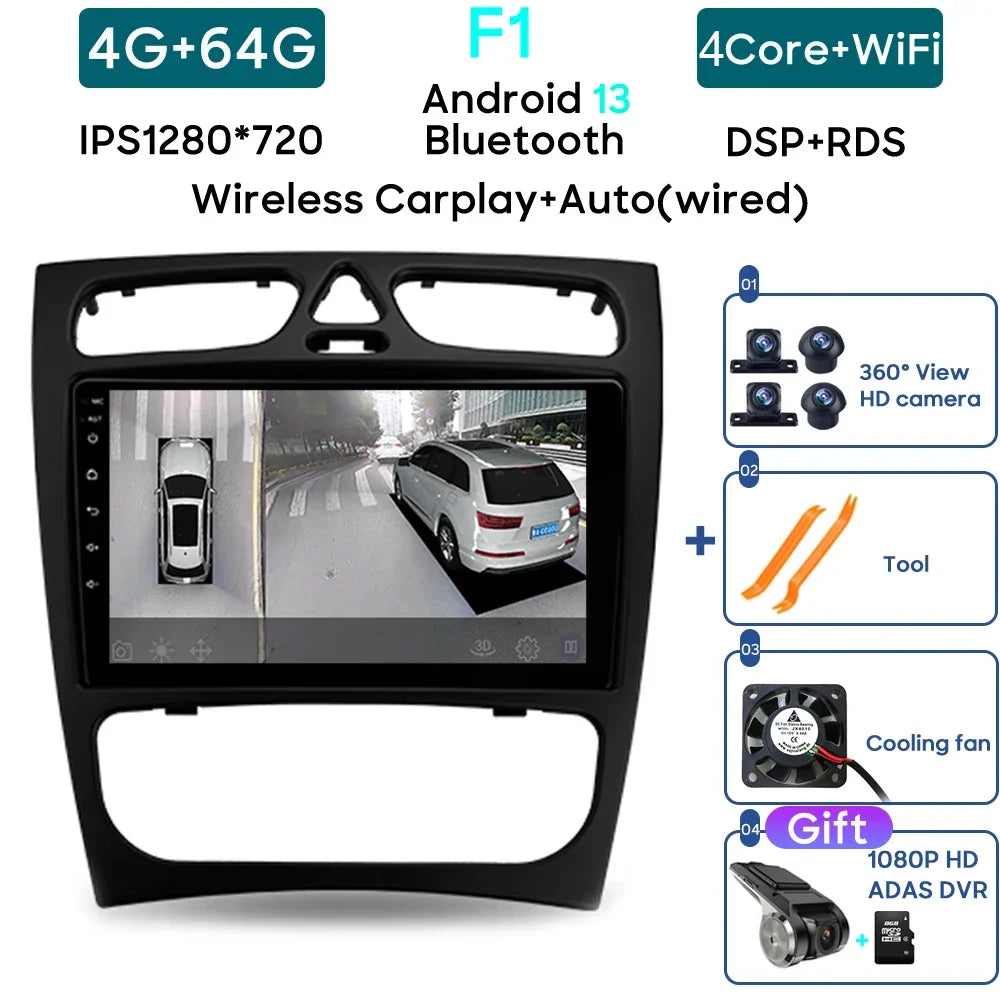 Car Radio Carplay Android Player For Mercedes Benz C Class S203 CL203 W203 2000 - 2004 Navigation GPS Coche Intelligent Systems