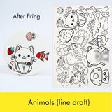 1PC New Pottery Clay Underglaze Cartoon Decal Paper DIY Ceramic Coloring Transfer Paper Jingdezhen High Temperature Firing Decal