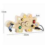 Children Busy Board Montessori Toys Wooden With Led Light Switch Control Board Parish Activities Sensory Games For 2-4 Years Old