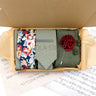 Viola Design 7 PCS Gift Box Cotton Sock Tie Sets Clip Pin Cufflinks Hanky Solid Floral Men Wedding Party Daily Cravat Accessory