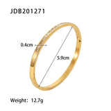 Youthway 18k Gold Stainless Steel Bangles Winter Stacking Cubic Zirconia Opening Bracelet for Women Jewelry Gift 2022 NEW