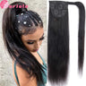 Water Wave Ponytail Human Hair Wrap Around Ponytail Extensions Remy Hair Ponytails Clip in Hair Extensions 28 30 Inches