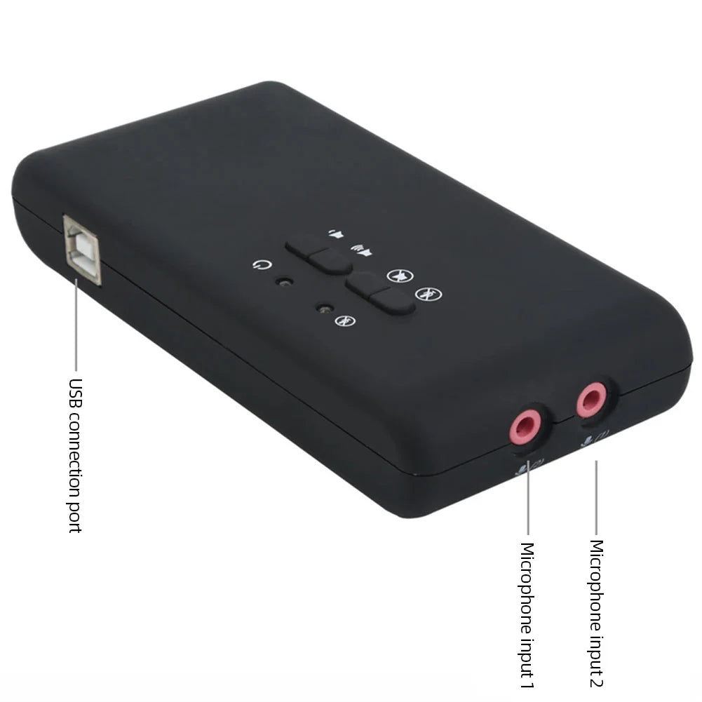 7.1 Channel USB Soundbox USB External Stereo Sound Card 8 Channel DAC Output with 2 MIC Heads SPDIF Recording and Playback