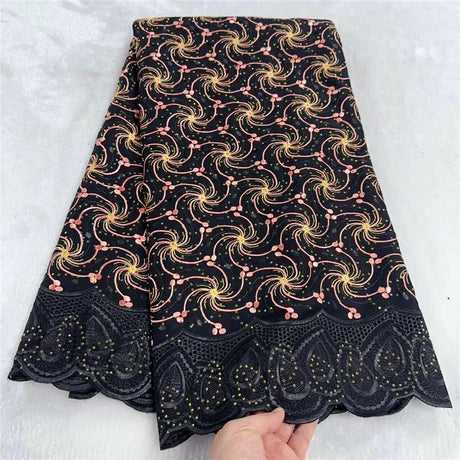 5 yard Swiss lace fabric latest heavy beaded Embroidery African 100% cotton fabrics Swiss voile lace popular Dubai style 4L08303