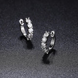 NeeTim 3mm D Color Moissanite Earrings 925 Sterling Sliver Plated White Gold Hoop Earring for Women Wedding Party Fine Jewelry