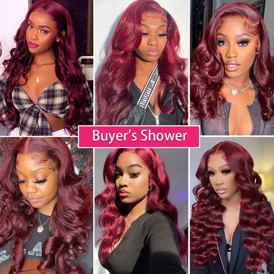 Luduna Burgundy 99j Body Wave Bundles Brazilian Red Color Human Hair Bundles 1/3/4 PCS Bundle Deals Hair Extensions Remy Weaving