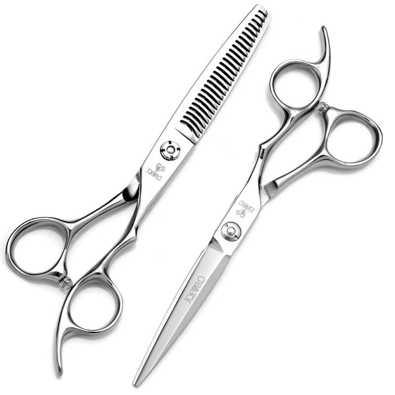 JOEWELL Professional Cobalt-5.5/ SCC-6.0 Inch Hair Barbers Tools Salon Jair Cutting Thinning Shears Set Of Female Bangs Scissors