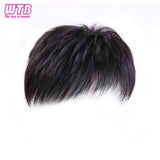 Synthetic Natural Male Toupee Short Wig Hair Style Topper for Young Men Balding Hair-loss High Hair line Clip-On Hair Extensions