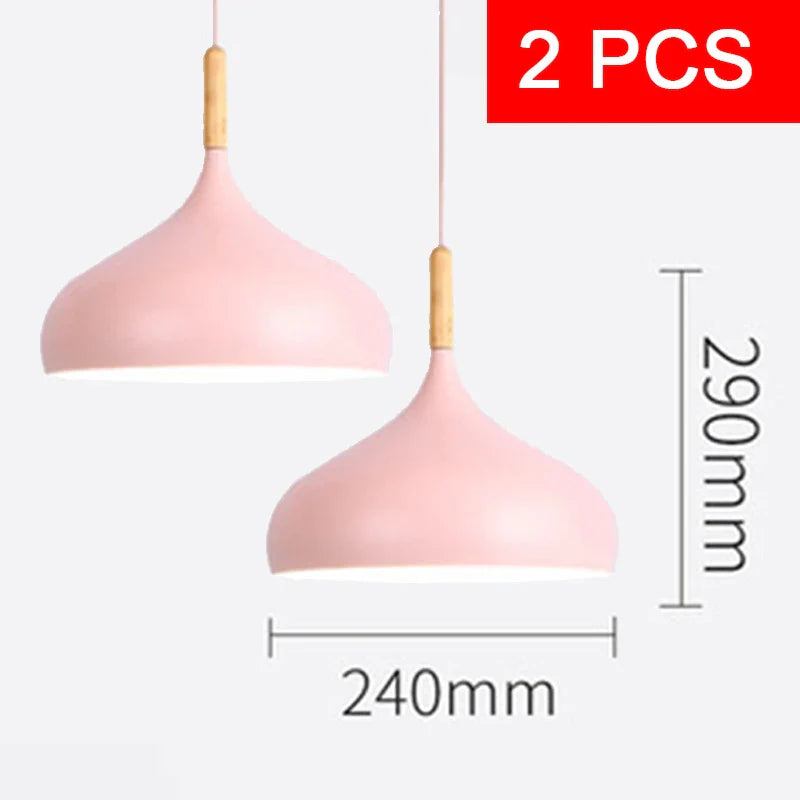 Multicolour Lustre Pendant Lights dia 16/17/24cm Restaurant Wood Hanging lighting Light Fixtures Modern E27 LED Loft Hanglamp