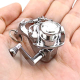 1Pcs Alloy Fishing Reel Drum Pendant Keychain Key Wheel Outdoor Fishing Tackle