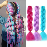 Jumbo Braids Hair Extension 24 inches 3 Pcs/Lot Synthetic YAKI Textured Braided Hairpiece For Twist Box Crochet Braiding Hair