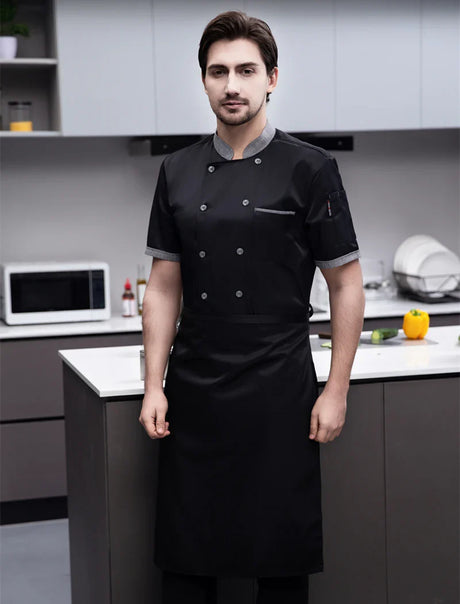 long Sleeve Chef Uniform Restaurant Professional Clothes Cooking Waiter Coat Outfit Kitchen Work Jackets Cook Wear Solid Color