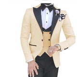 2023 Men 3 Pieces Suits For Men Custom Made Groom Groomsmen Tuxedos Wedding Men Suit Terno Masculino(Jacket+Pant+Vest)