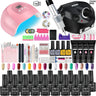 Acrylic Nail Kit Poly Nail Gel Kit With Nail Lamp Nail Extension Glitter Gel UV Building Gel Nail Polish Kit Manicure Tools Set