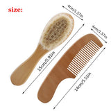 2pcs Wooden Baby Hair Brush Comb Soft Baby Bath Brush Clean Hair Body Gentlely Baby Protect Shower Baby Wash Care Tool