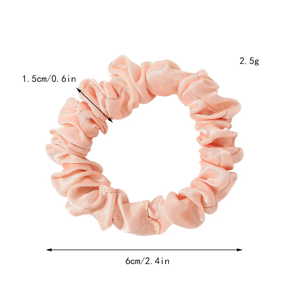 8 Pcs Satin Elastic Hair Bands, Comfortable Silk Hair Scrunchies Skinny Hair Ties Ropes Elastics Hair Accessories Stocking Stuff