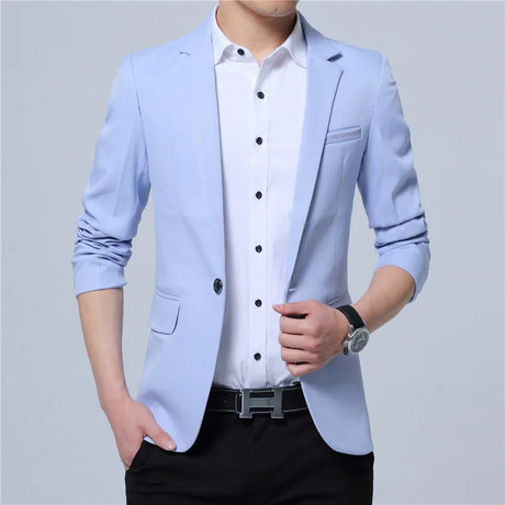 2023 New Spring and Autumn thin Casual Men Blazer Cotton Slim England Suit Blaser Masculino Male Jacket Blazer Men Size M-5XL