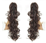 Synthetic Long Wavy Claw Clip On Ponytail Drawstring Hairpiece Wave Curly Black Brown Blonde Ombre Fake Hair for Women