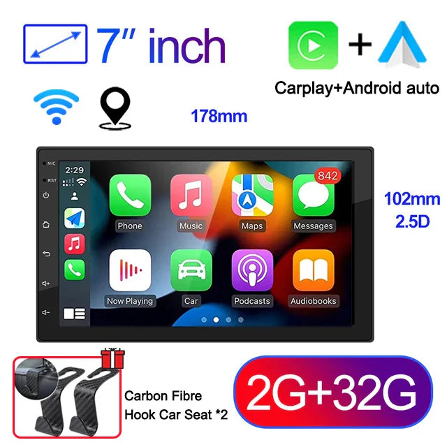 7"/9"/10" Android 13 Car Radio Androidauto Carplay 2 Din GPS Car Audio Automotive Multimedia Player car intelligent systems