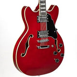 Electric Guitar with Full-Scale, Stainless Steel Frets (Natural), Semi-Hollow Body Guitar