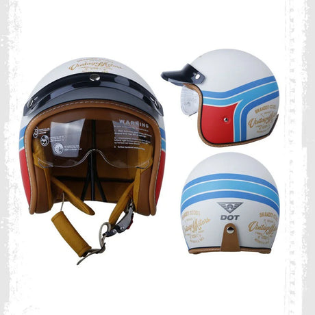 2023 New Hot Sell Motorcycle Helmet Chopper Retro Casco Vintage Open Face Old School Casque Moto Cacapete Dot M L XL XXL