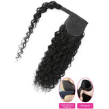 Water Wave Ponytail Human Hair Wrap Around Ponytail Extensions Remy Hair Ponytails Clip in Hair Extensions 10 to 30 Inches