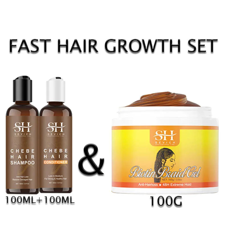 Fast Hair Growth set Traction Alopecia Styling Braiding Gel Chebe Hair Mask Anti Hair Break Hair Strengthener Hair Loss Treatmen