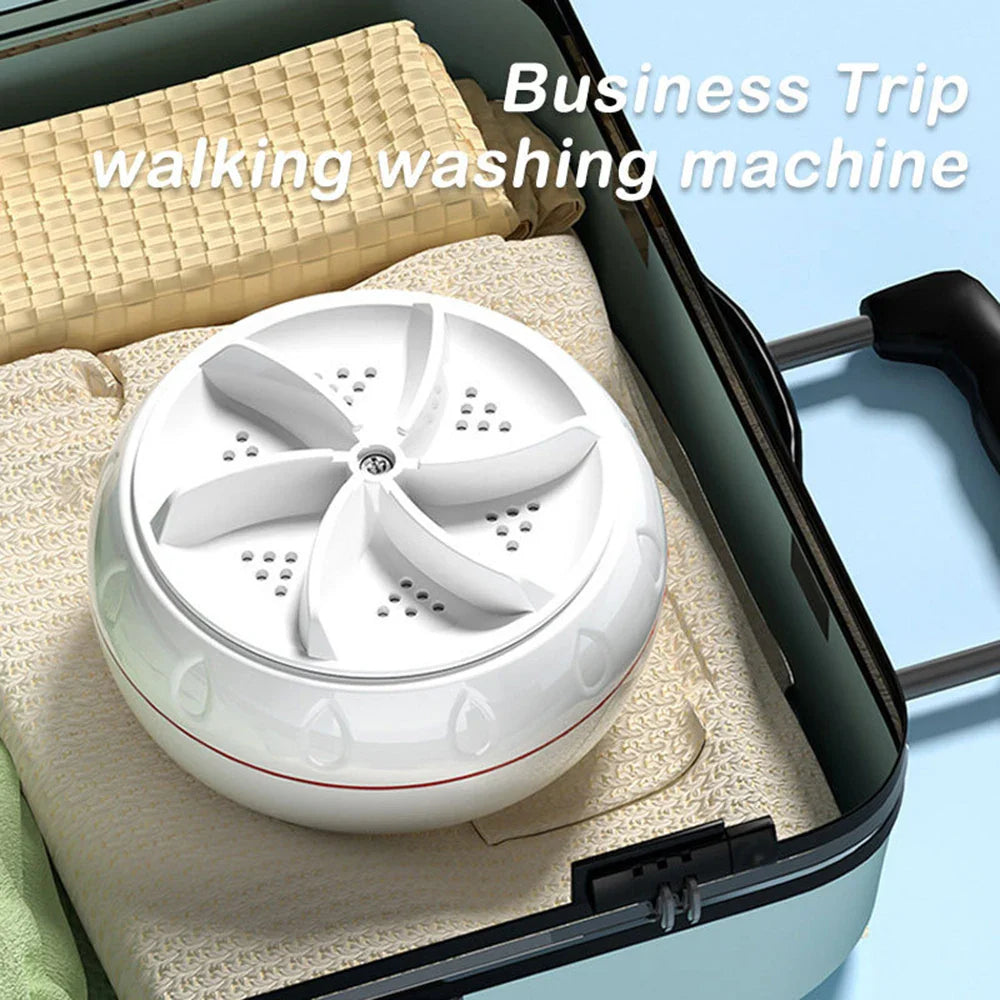 Portable Turbo Washing Machine Hight Power Mini Ultrasonic Washer for Baby Clothes Underwear Socks Business Trip Travel USB 60W