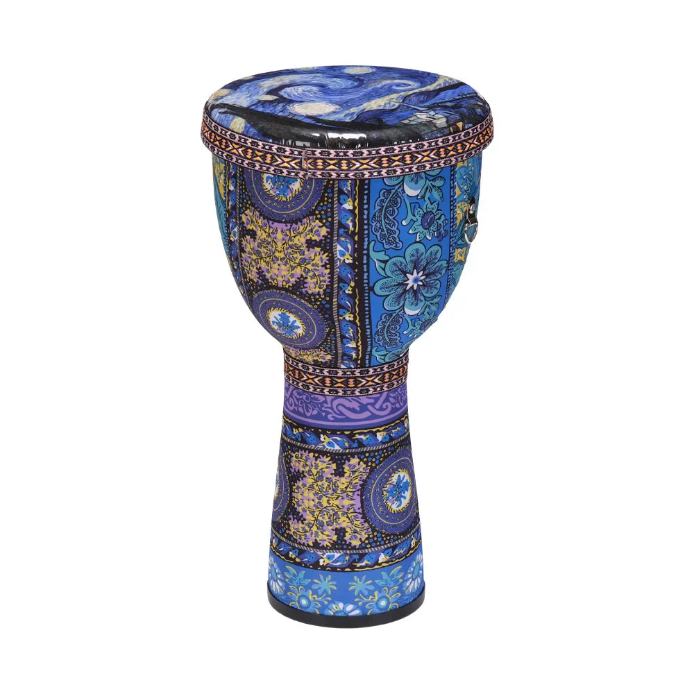 African Hand Drum  8 Inch Portable Djembe Drum Percussion Instrument Tambourine Gift Colorful Art Patterns