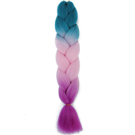 AZQUEEN 24 Inch Jumbo Box Braids Extensions Synthetic Braiding Hair DIY Hair Braids For Children Pink Purple Yellow Gray