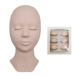 Training False Eyelash Practice Lash Silicone Mannequin Model Head for Beginner Training Set Practicing Eyelash Extension Tools