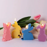 Cute Squatting Rabbit Silicone Mold 3D Animal Candle Scented Making Epoxy Mould DIY Handmade Easter Gift Baking Tools Home Decor